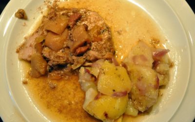 Rôti de porc aux poires et à la sauge … et sa variante rouge